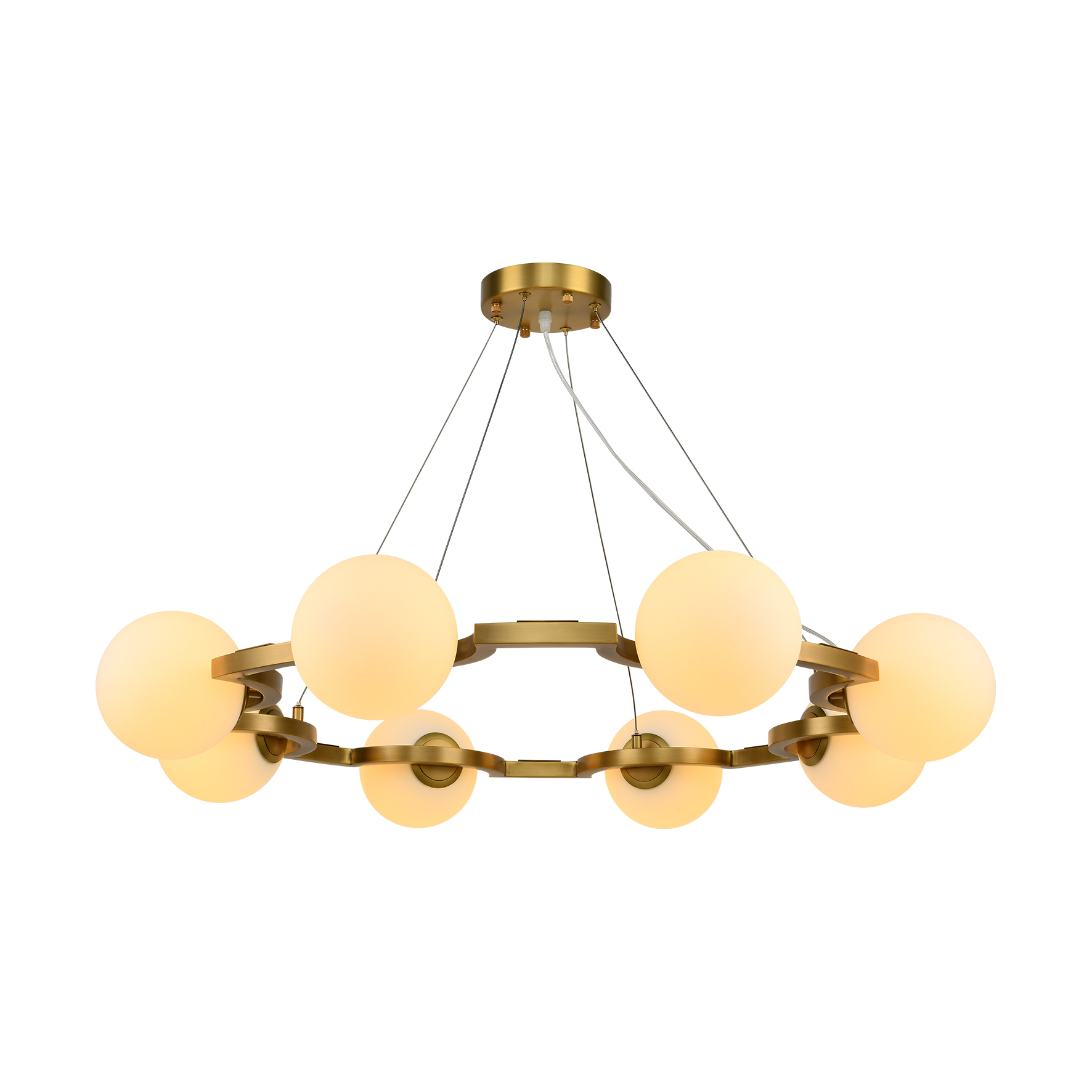 8 lights Magic Pearl Opal Glass Chandelier